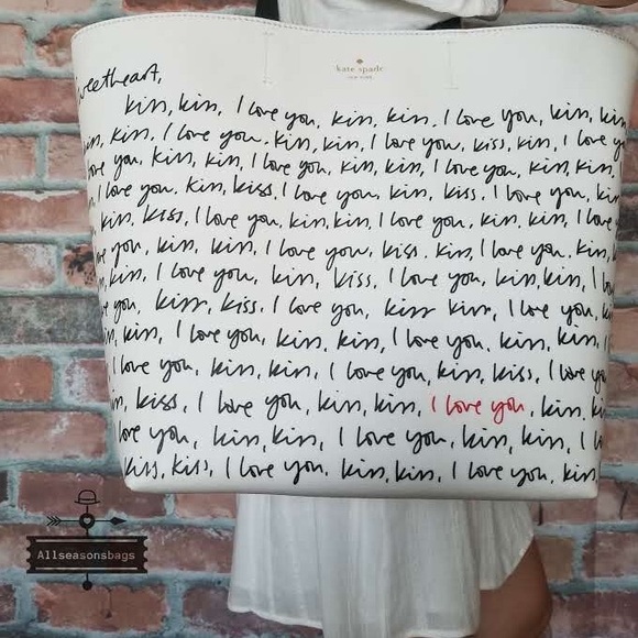 Kate spade LARGE Penelope heart it kiss tote bag - Picture 3 of 7